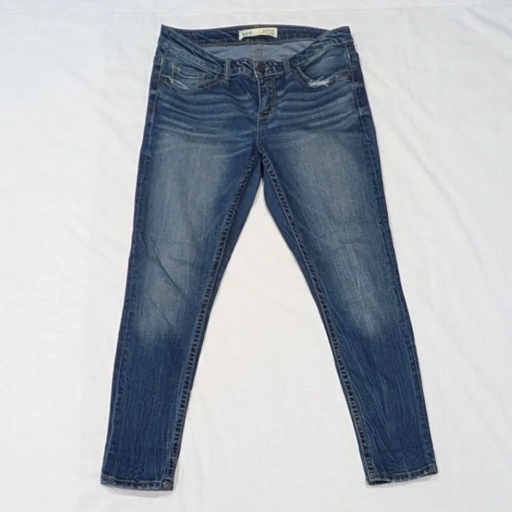 BKE Payton Ankle Skinny Jeans Womens Mid Rise Medium Wash Distressed Denim 27